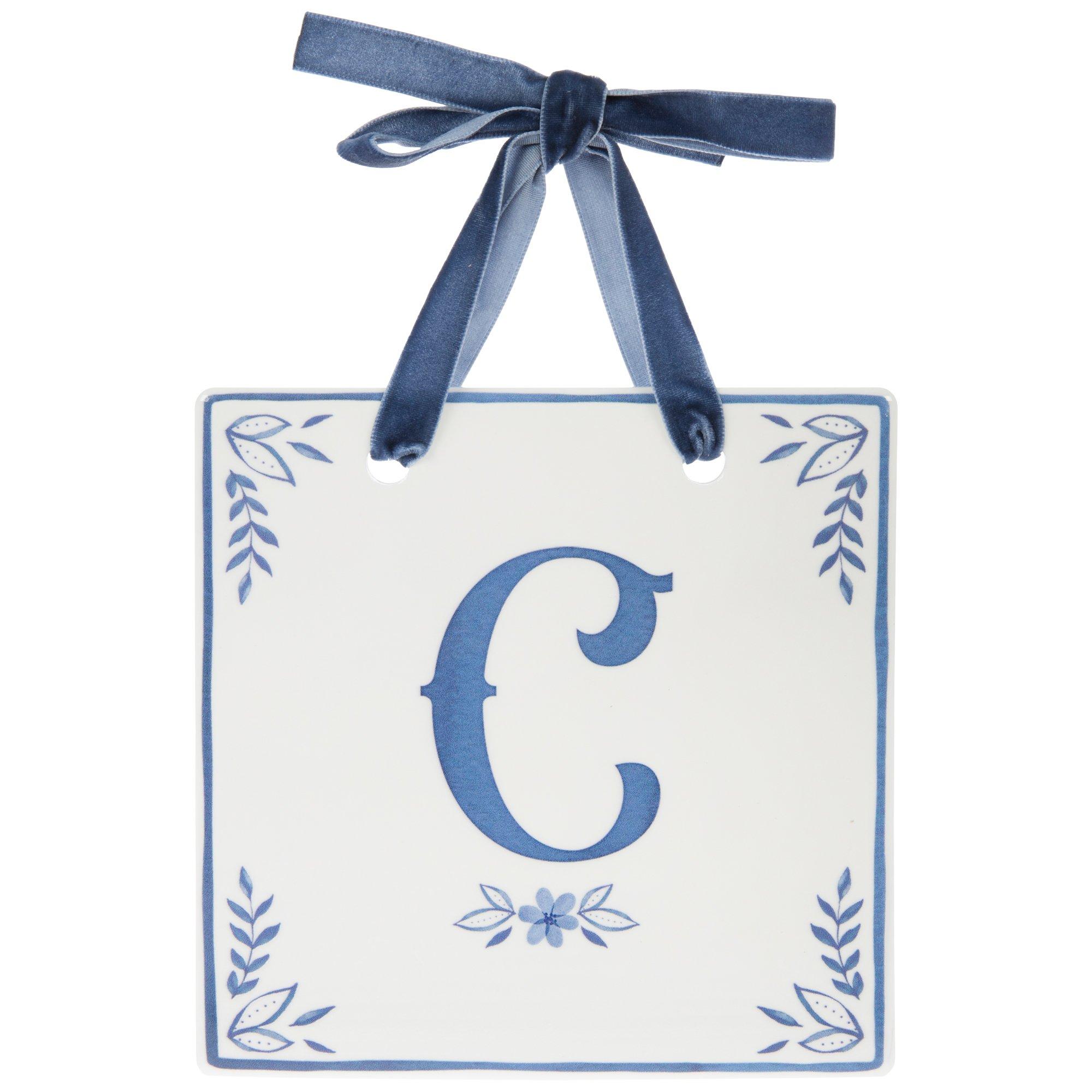 Blue & White Letter C Wall Decor