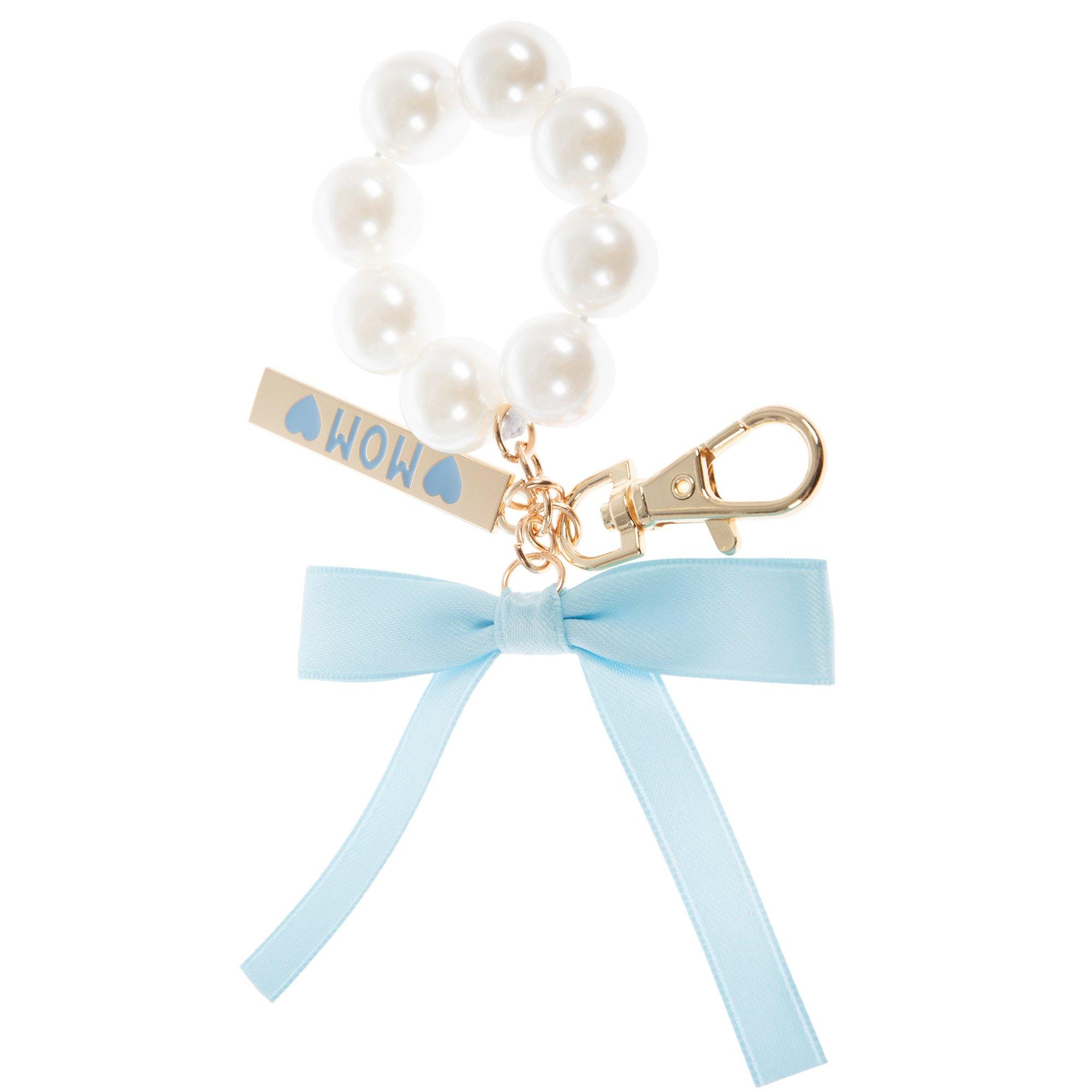 Plastic Pearls & Blue Bow Mom Keychain | Hobby Lobby | 2619807