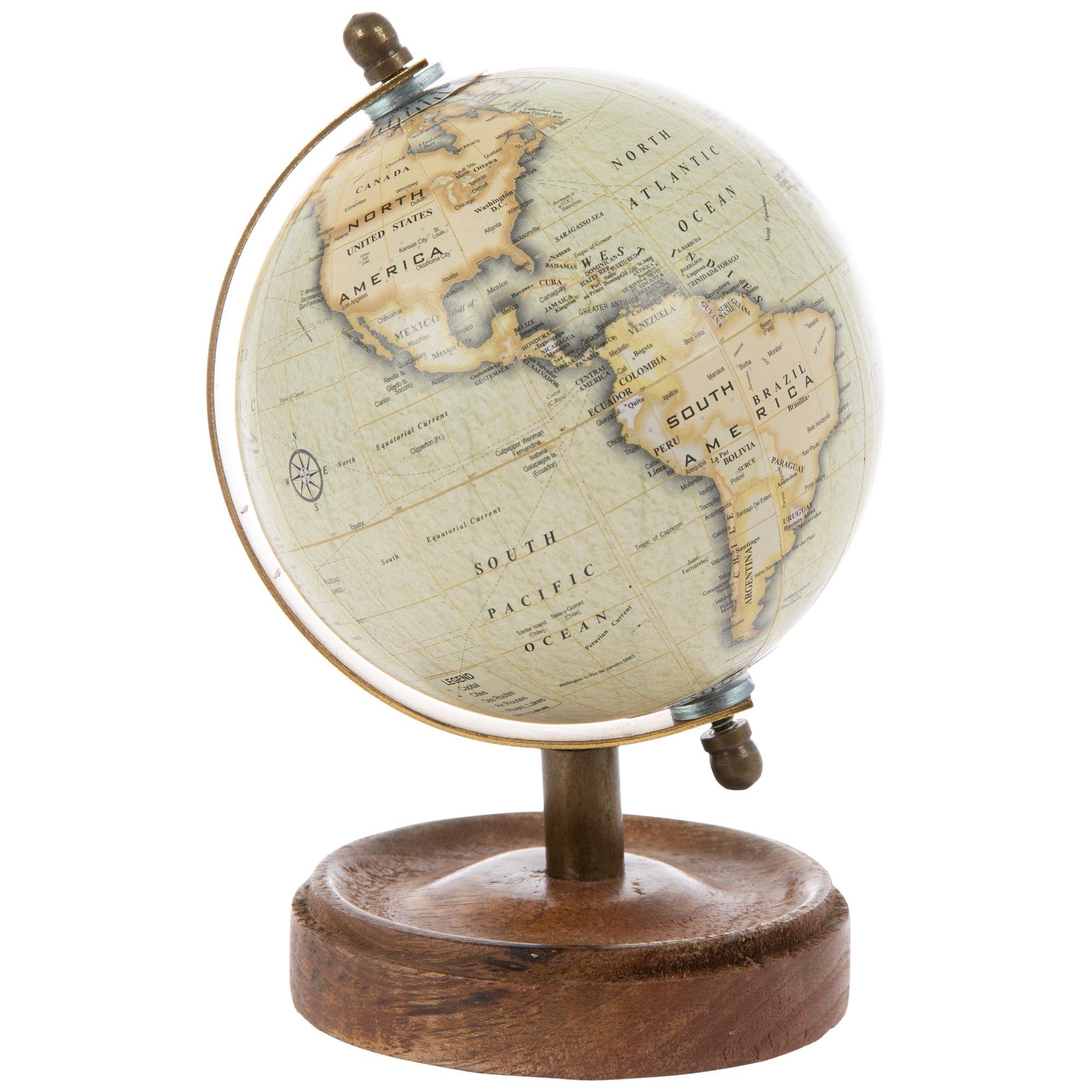 Small Globe With Carved Wood Base | Hobby Lobby | 2620862