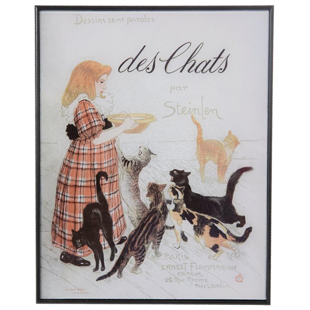 French Girl Feeding Cats Wood Wall Decor | Hobby Lobby | 2621506