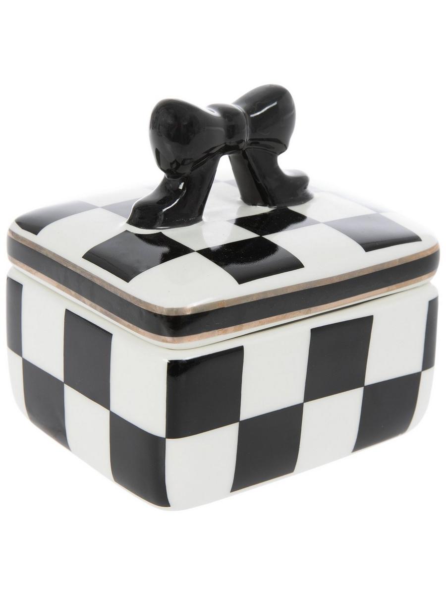 Checkered Black Bow Trinket Box | Hobby Lobby | 2621589