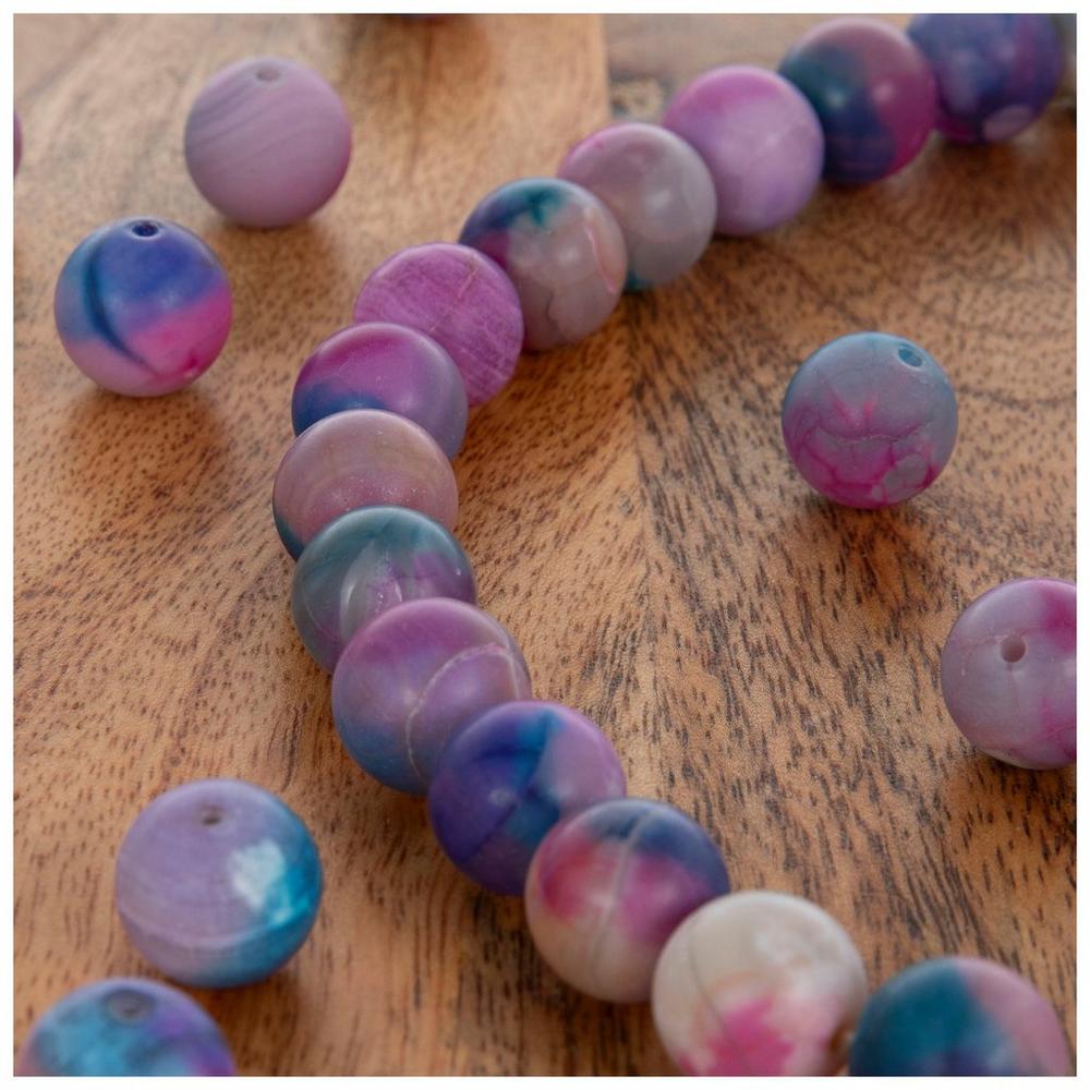 ★リッチマーブルカラーサファイア 14.5ミリ珠 ビーズP(珍品 SA+) Dyed Fire Agate Bead Strand | Hobby Lobby | 2621985