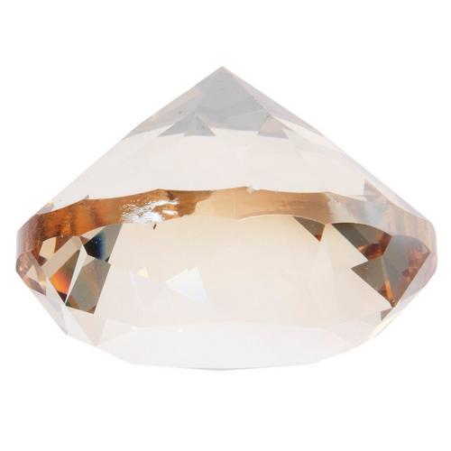 Champagne Diamond Glass Paperweight