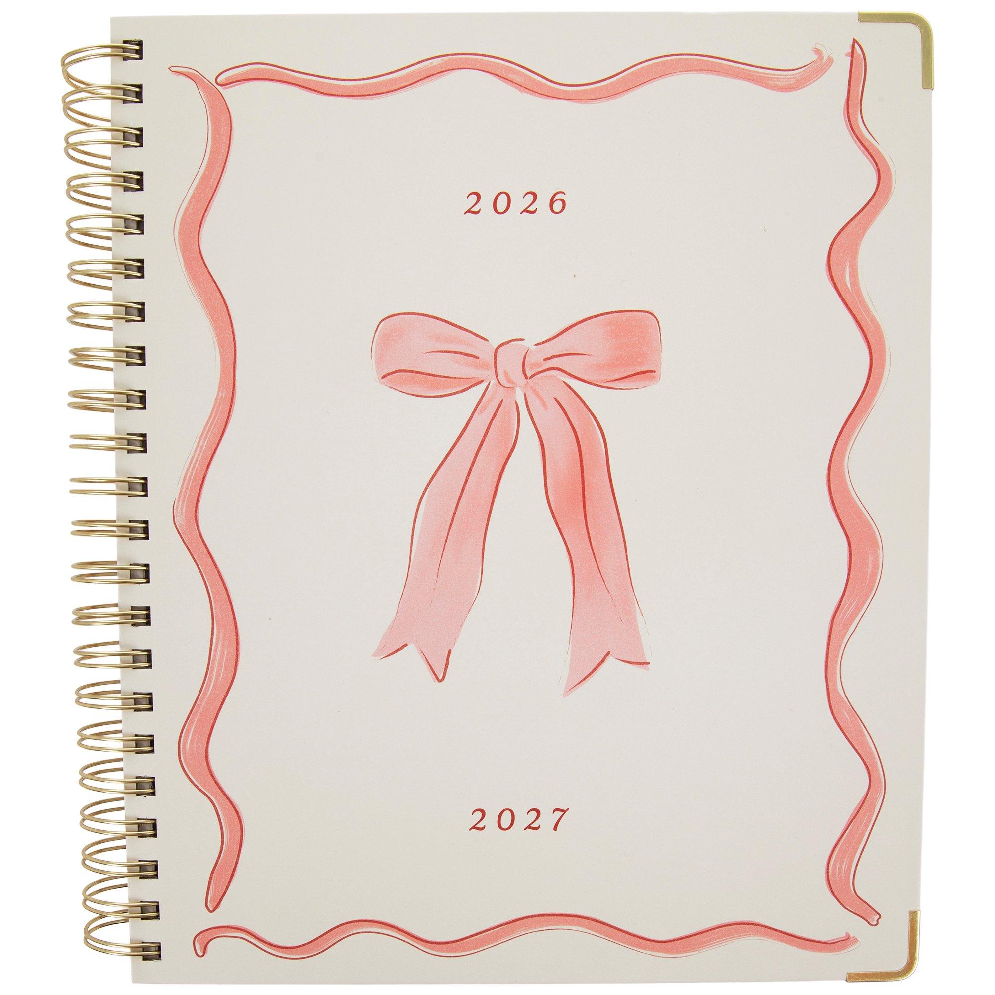 2026 - 2027 Romantic Bows Spiral Planner - 18 Months