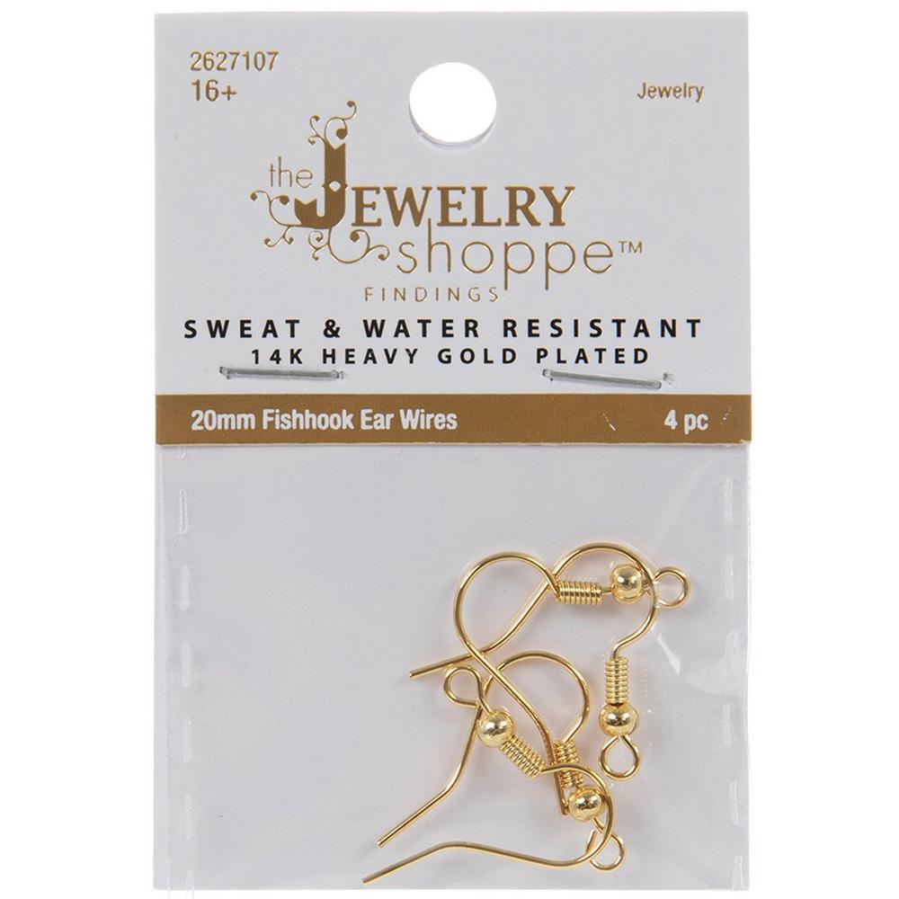 14K Gold Plated Fishhook Ear Wires - 20mm