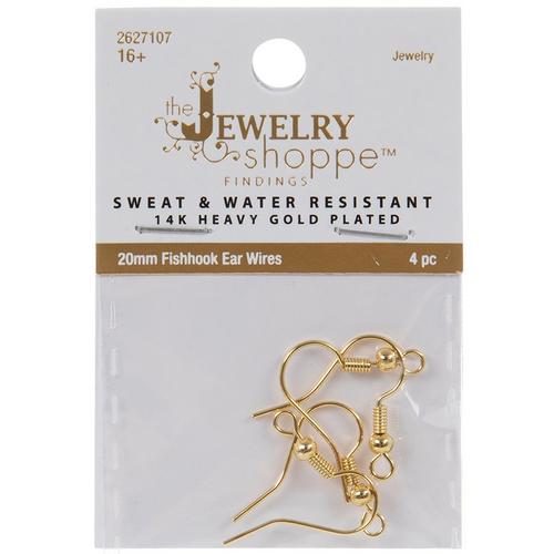 14K Gold Plated Fishhook Ear Wires  20mm