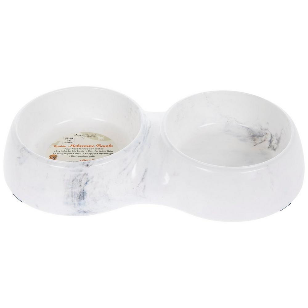 White Marble Look Double Pet Bowl | Hobby Lobby | 2628816