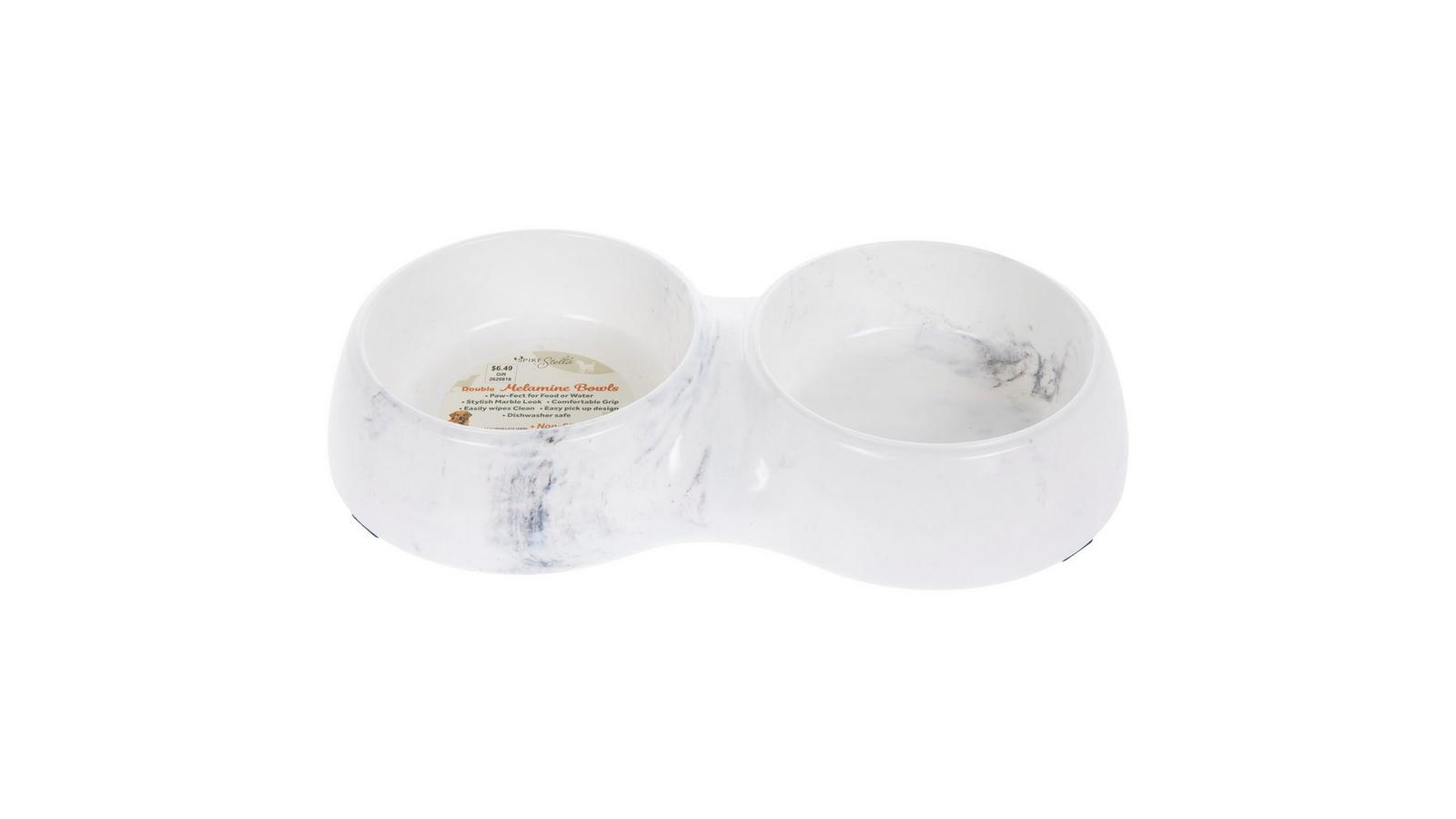 White Marble Look Double Pet Bowl | Hobby Lobby | 2628816