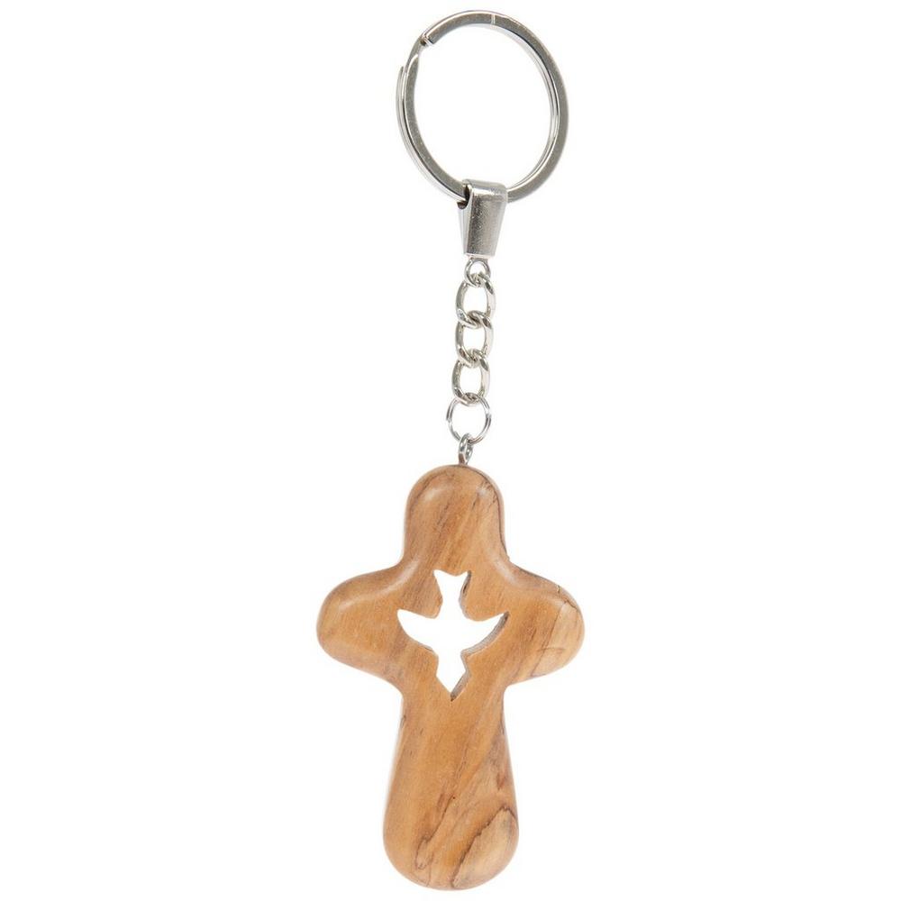 Dove In Cross Olive Wood Keychain | Hobby Lobby | 2629749