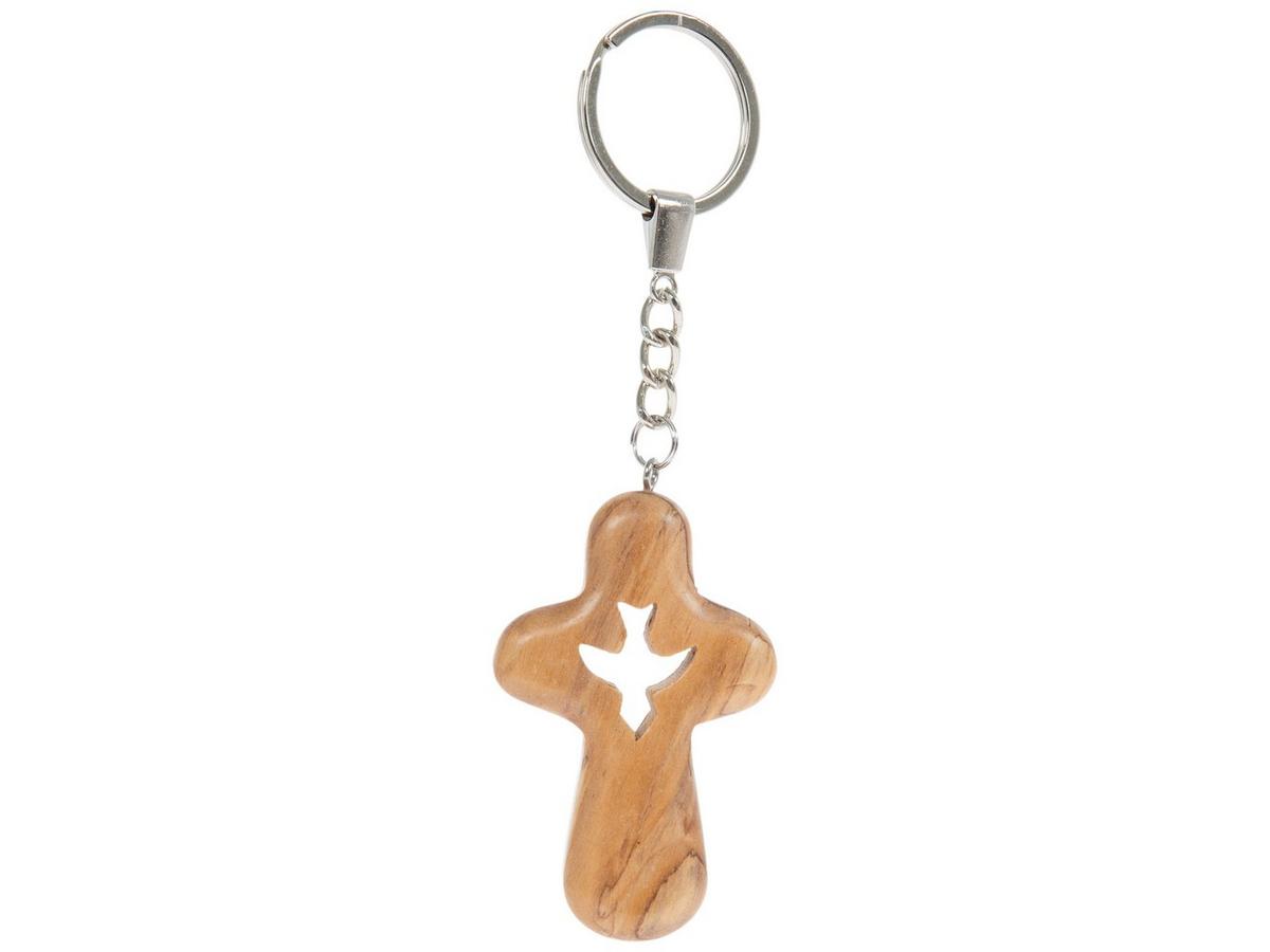 Dove In Cross Olive Wood Keychain | Hobby Lobby | 2629749