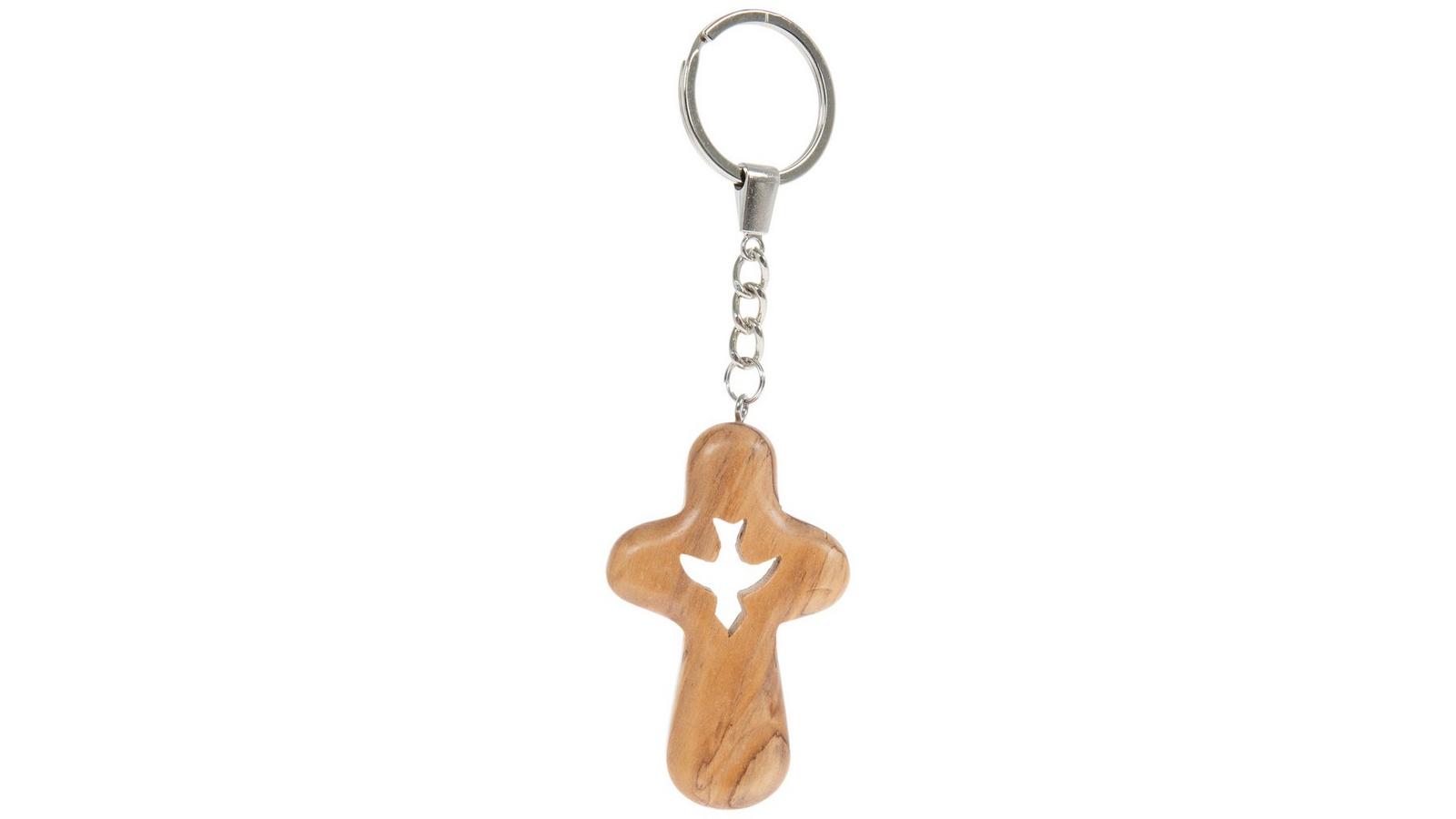 Dove In Cross Olive Wood Keychain | Hobby Lobby | 2629749