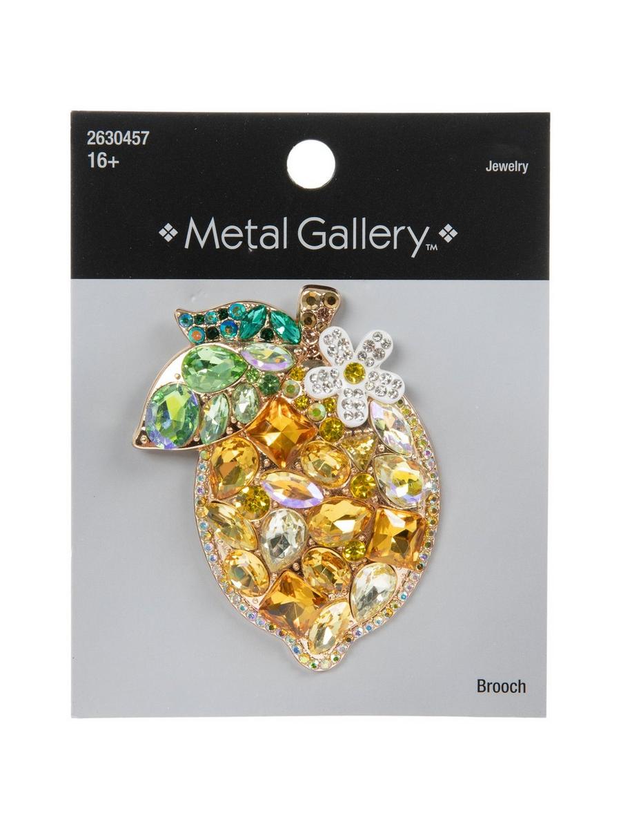アクセサリー LEMON Lemon Rhinestone Brooch | Hobby Lobby | 2630457
