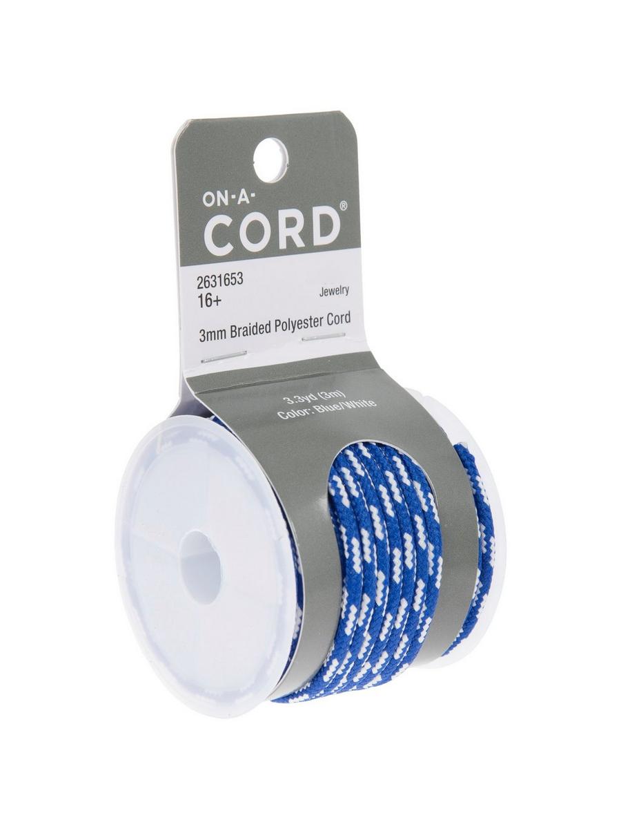 White Stripes Braided Cord - 3mm | Hobby Lobby | 2631653