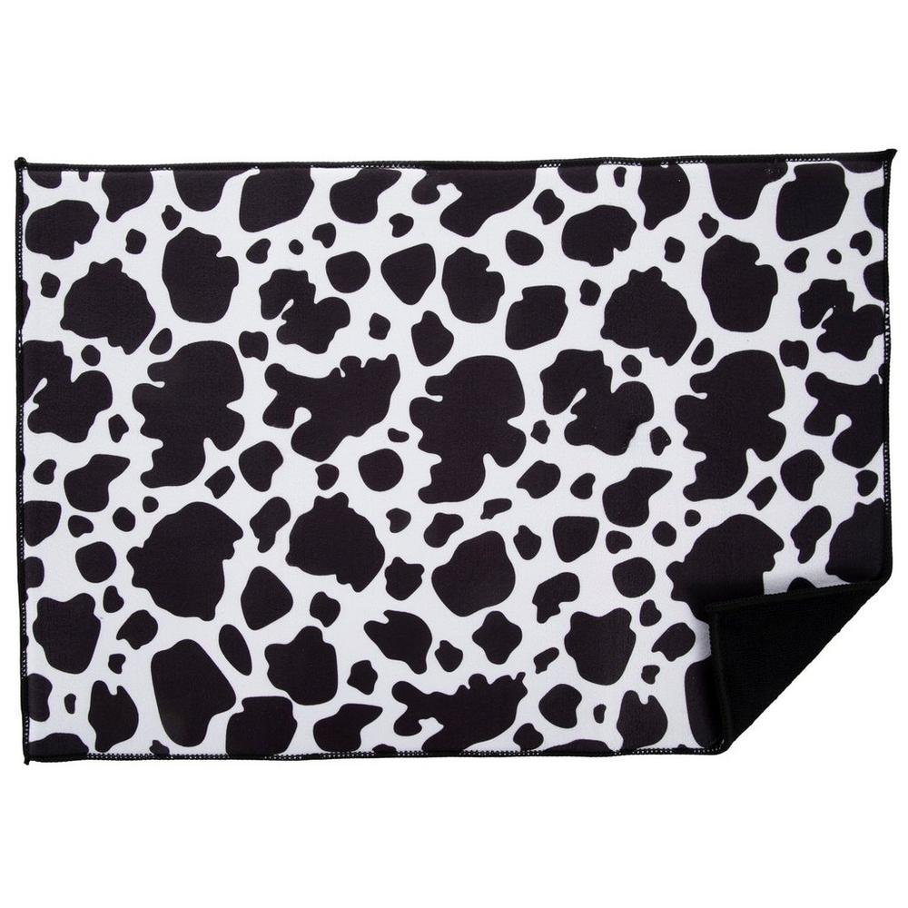 Black White Cow Print Drying Mat