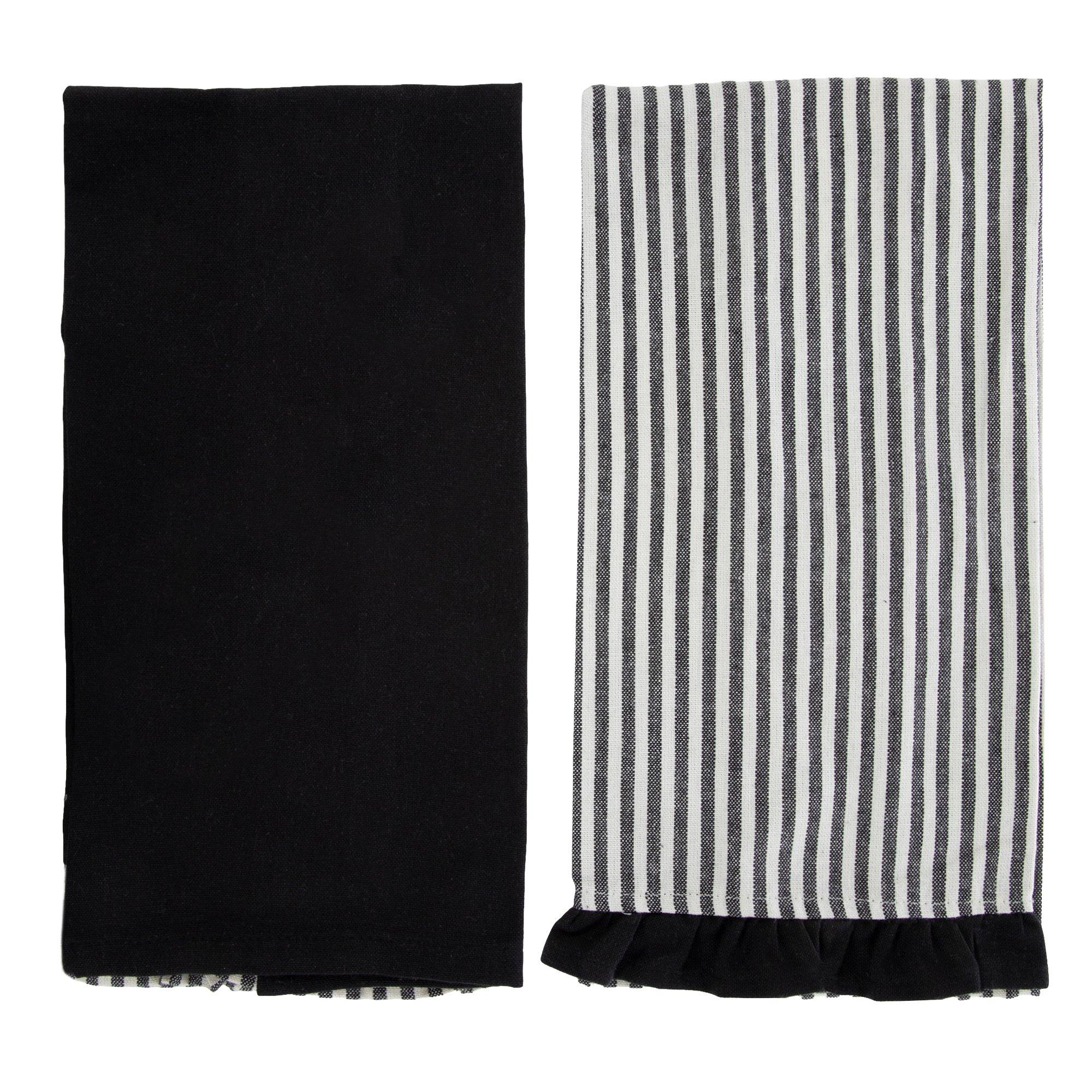 Black & White Striped Ruffle Kitchen Towels | Hobby Lobby | 2632990