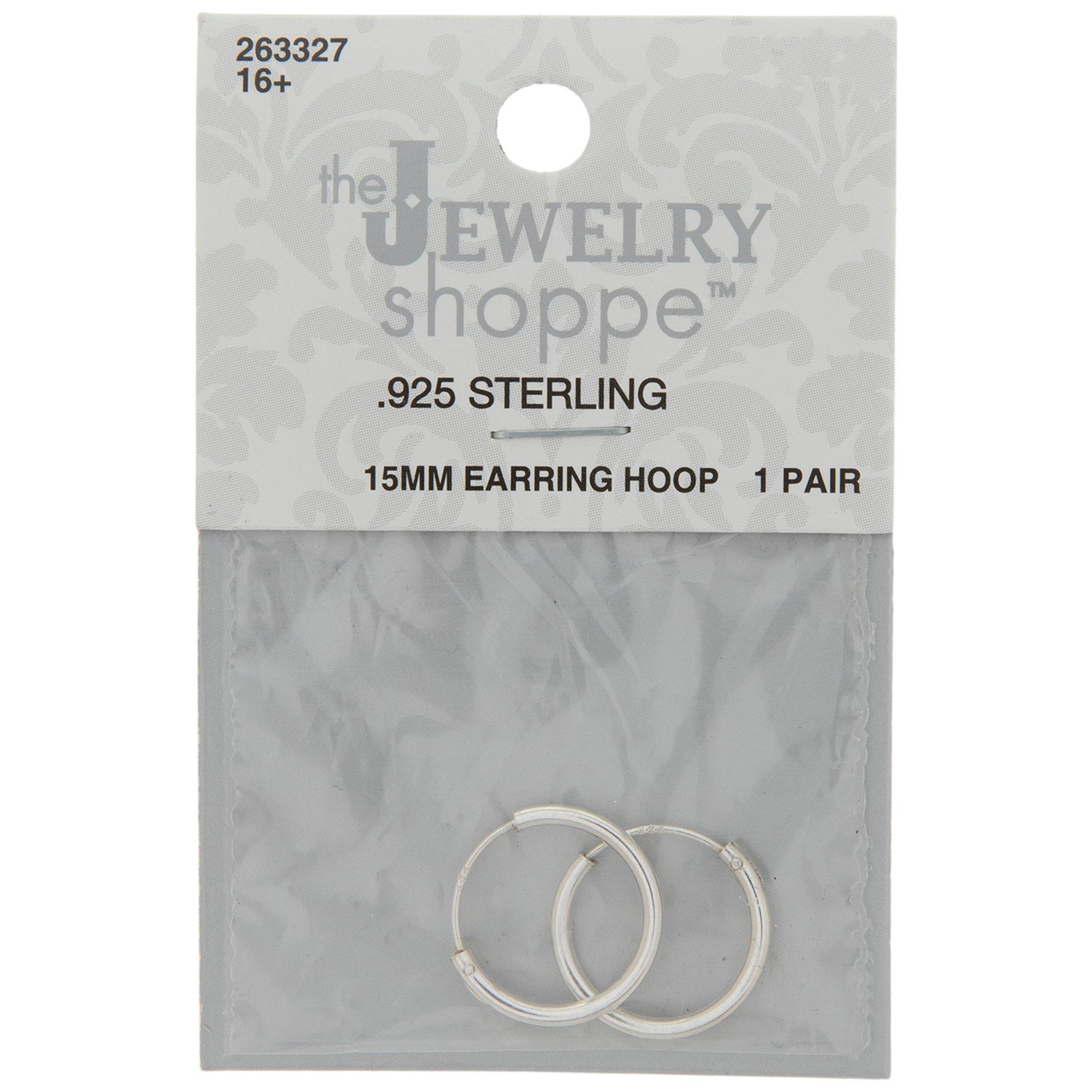 Sterling Silver Earring Hoops - 15mm