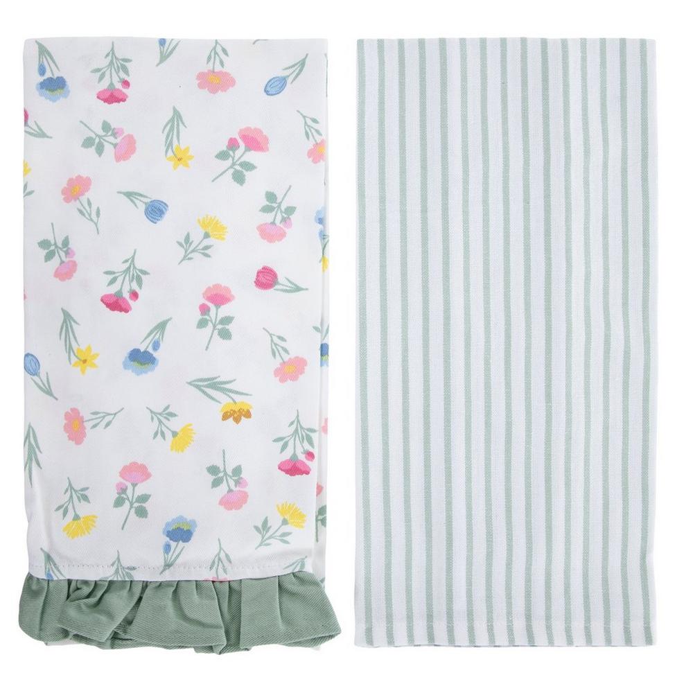 Ditsy Floral Striped Kitchen Towels