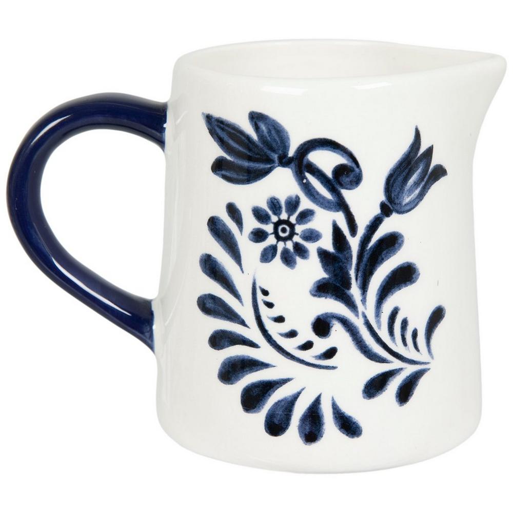 Blue Floral Ceramic Creamer