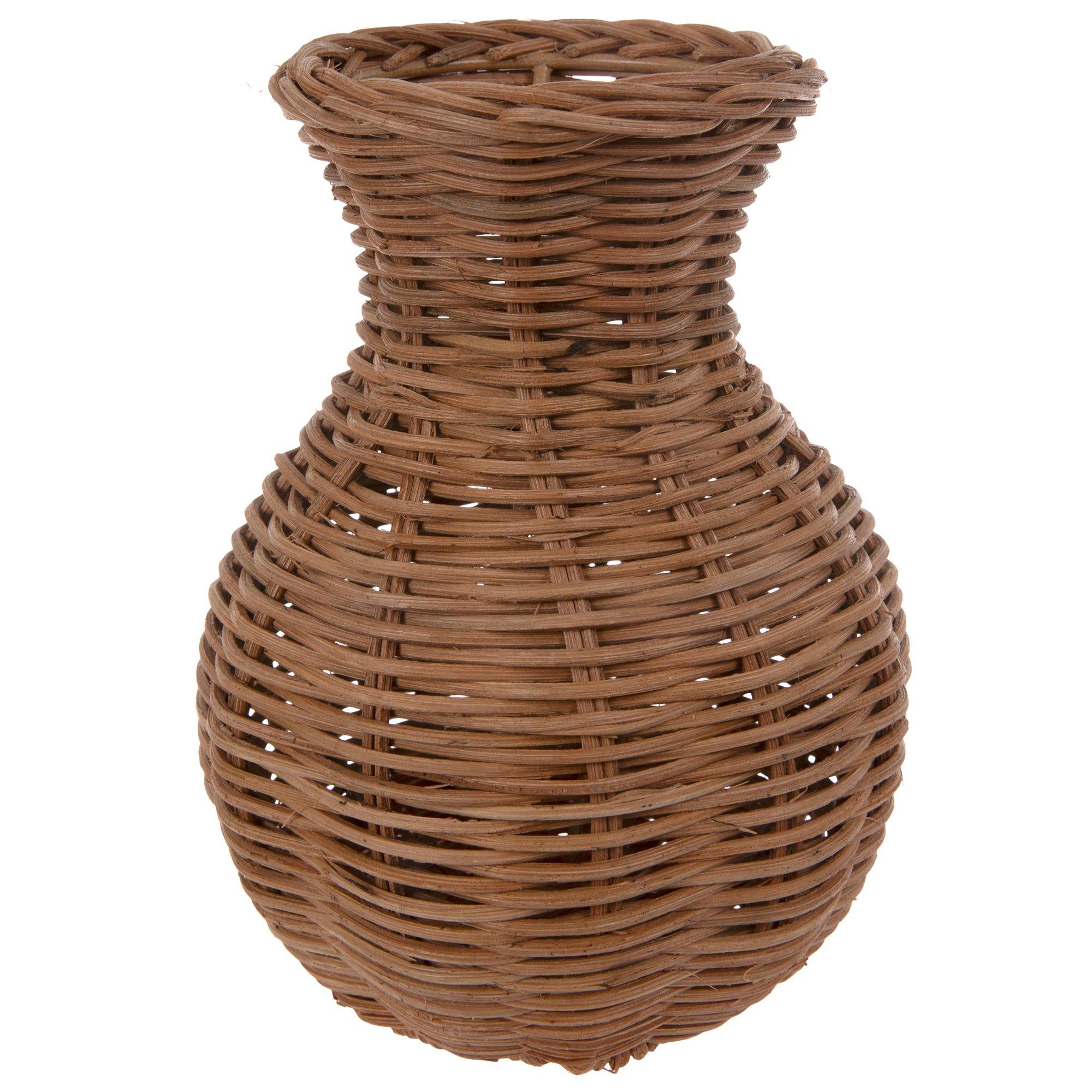 Wide Teardrop Mini Rattan Vase view 1