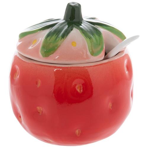 Strawberry Sugar Bowl  Spoon