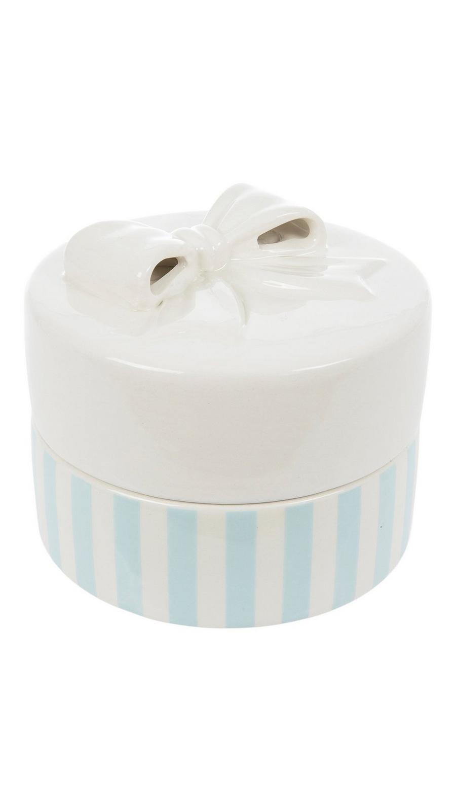 White Bow & Blue Stripes Ceramic Box | Hobby Lobby | 2641132
