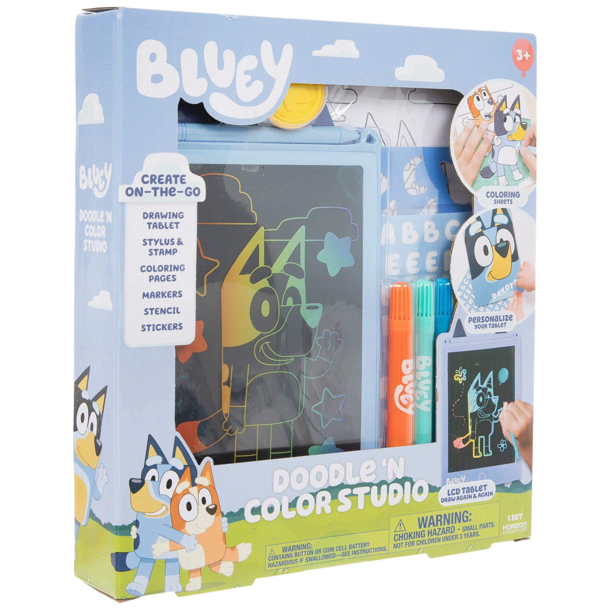 Set De Colorear Bluey – Cuadernos A4 Y A5 Con Pegatinas Y 4 Lápices, Producto Oficial Para Niños 2-7 Años