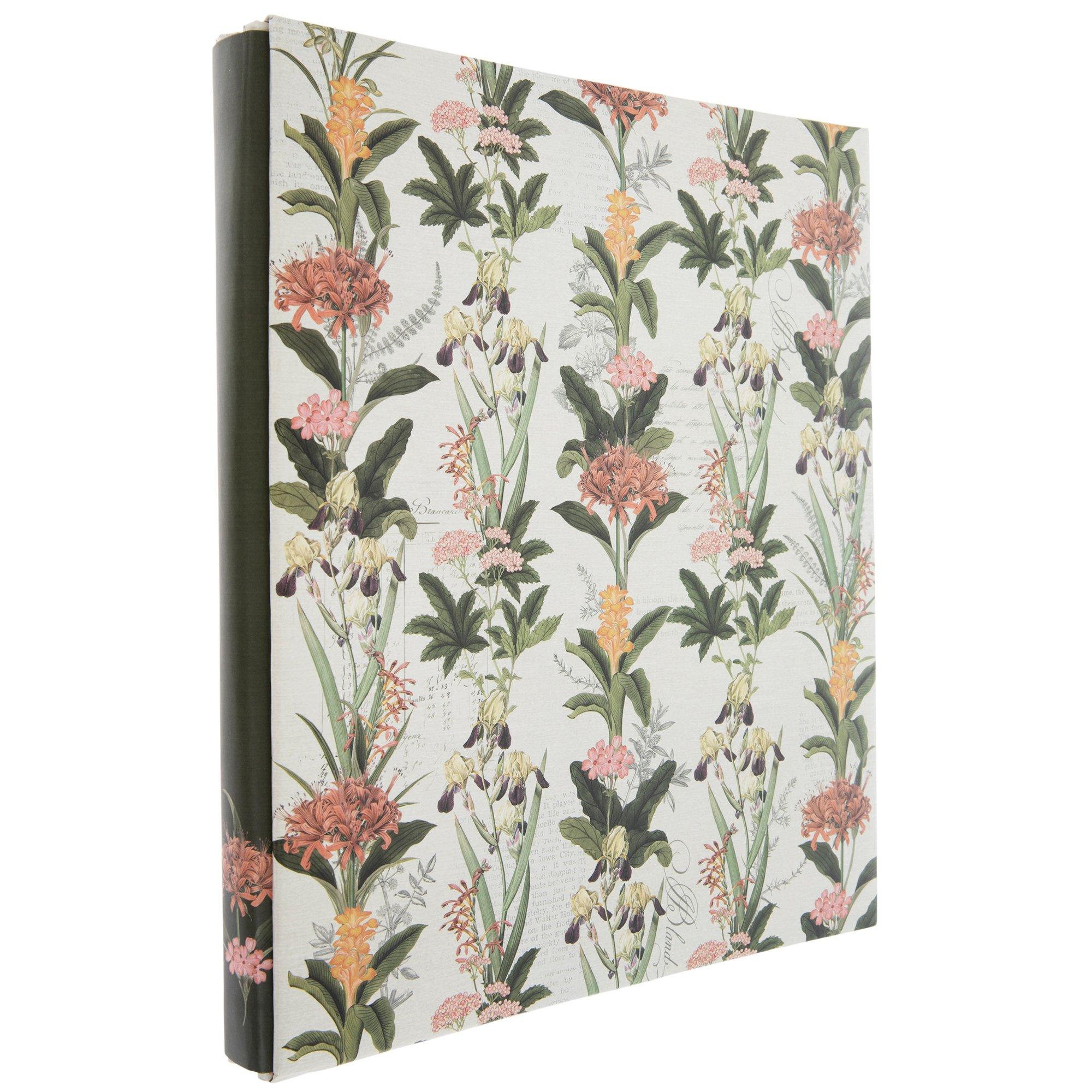 Dusty Blue Floral Post Bound Scrapbook Album - 8.5