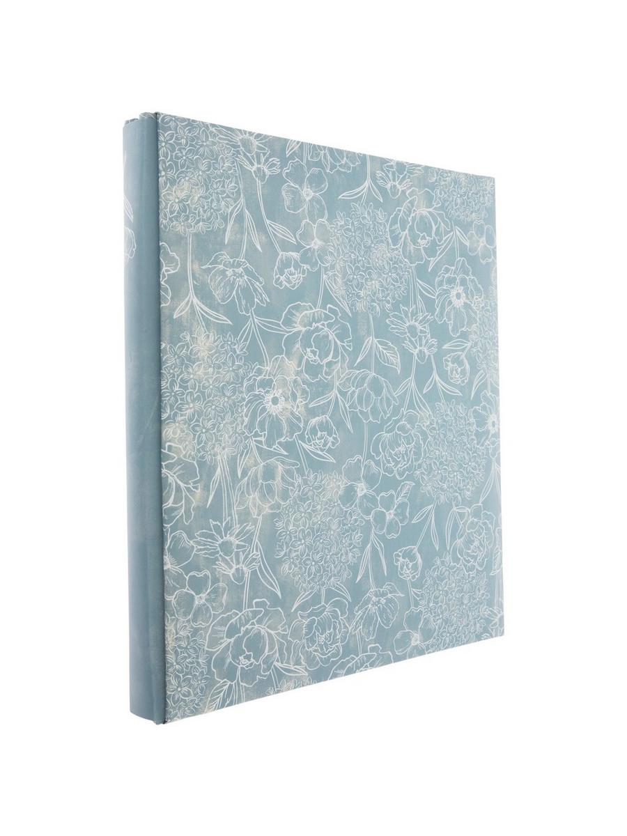 Dusty Blue Floral Post Bound Scrapbook Album - 8.5