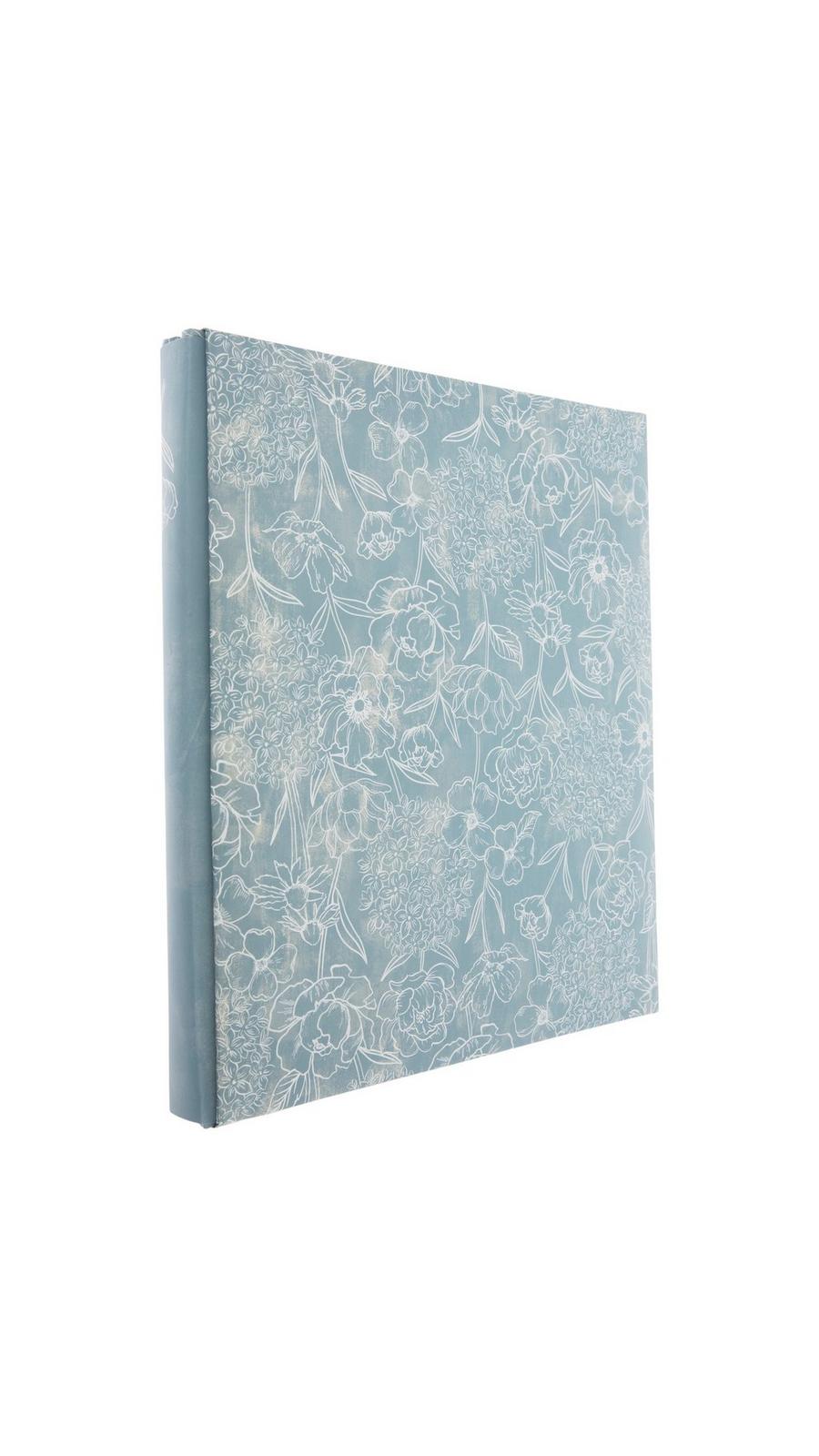 Dusty Blue Floral Post Bound Scrapbook Album - 8.5
