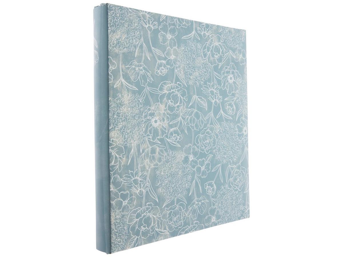 Dusty Blue Floral Post Bound Scrapbook Album - 8.5