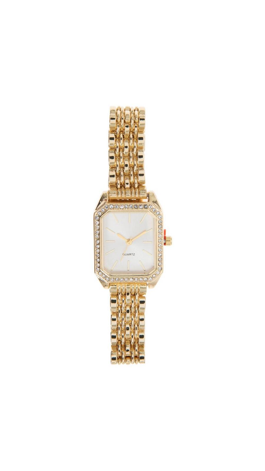 Rhinestone Rectangle Face Quartz Watch | Hobby Lobby | 2651552 display picture 1
