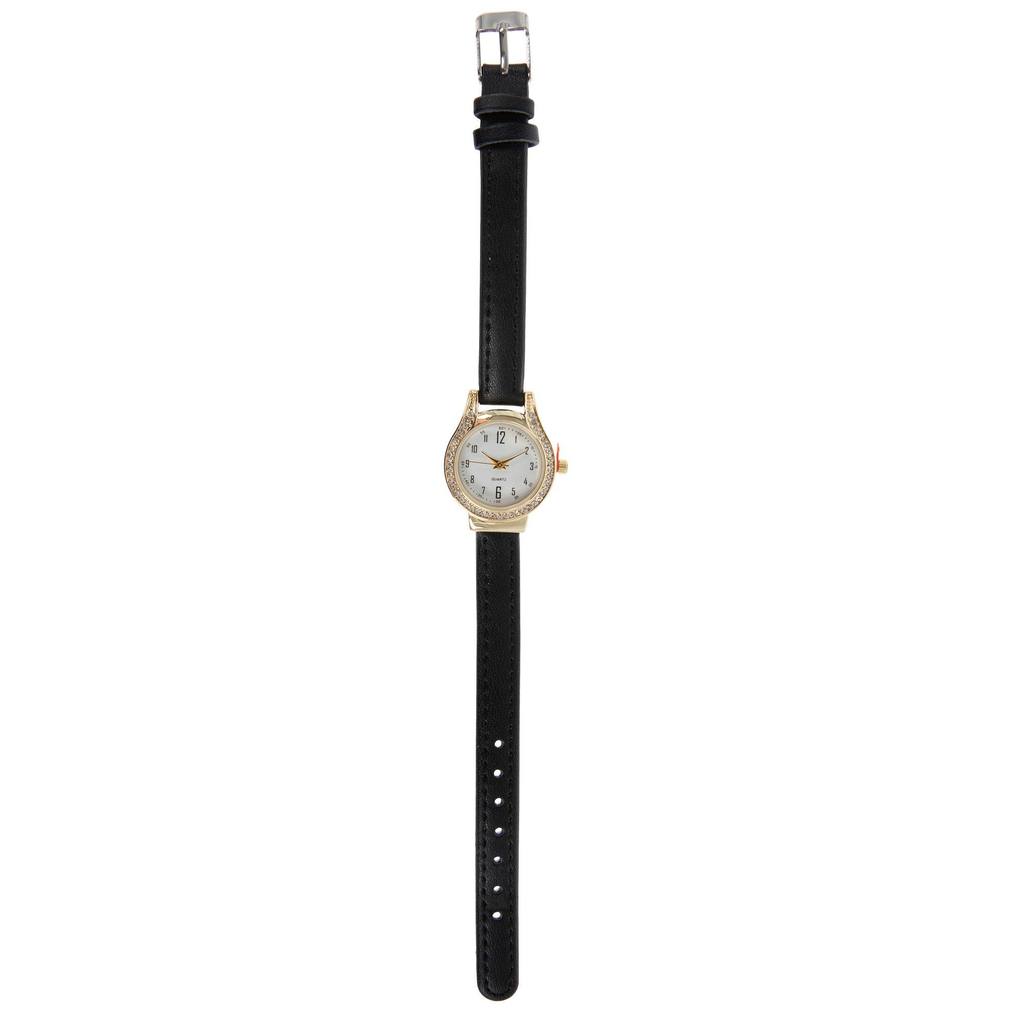 Fac Fifth Avenue Collection white silvertone crystal rhinestone round face watch Fifth Avenue Collection Accessories for Women on Sale up to  main image 3