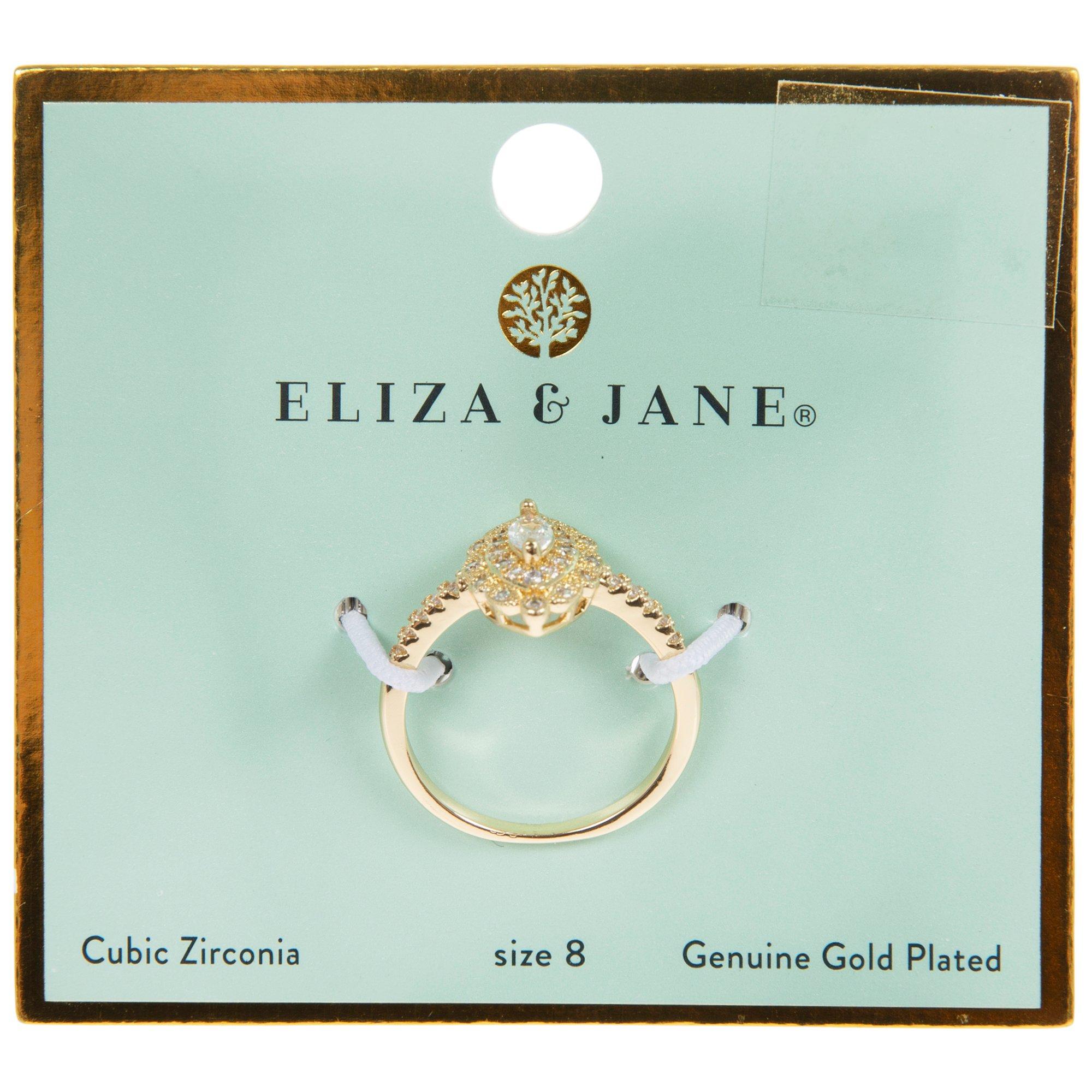 Gold Plated Layered Marquise Cubic Zirconia Ring - Size 8 | Hobby