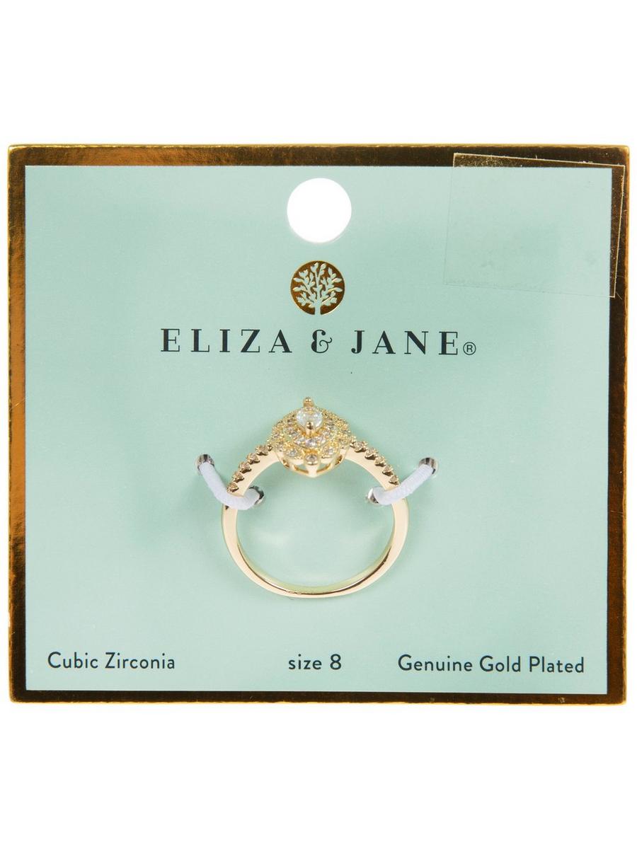 Gold Plated Layered Marquise Cubic Zirconia Ring - Size 8 | Hobby