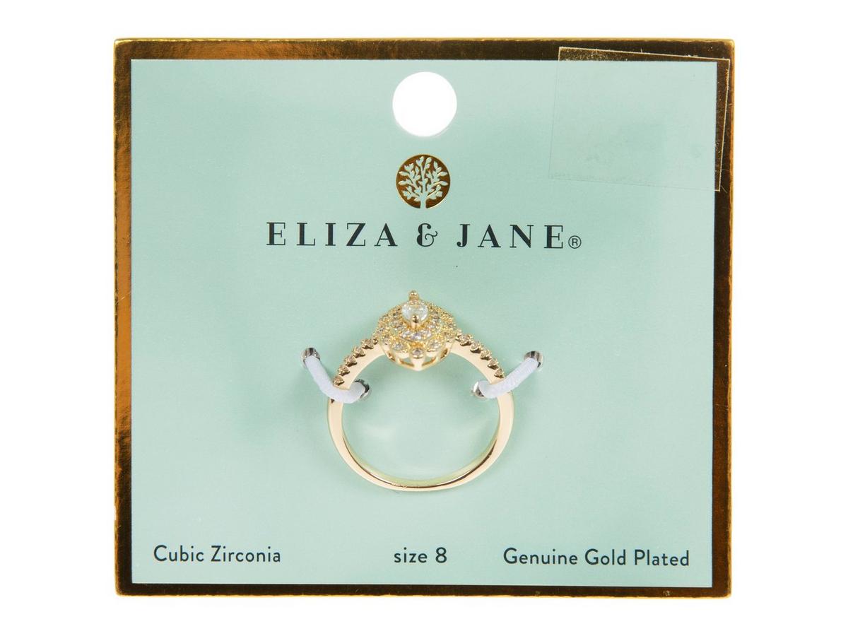 Gold Plated Layered Marquise Cubic Zirconia Ring - Size 8 | Hobby