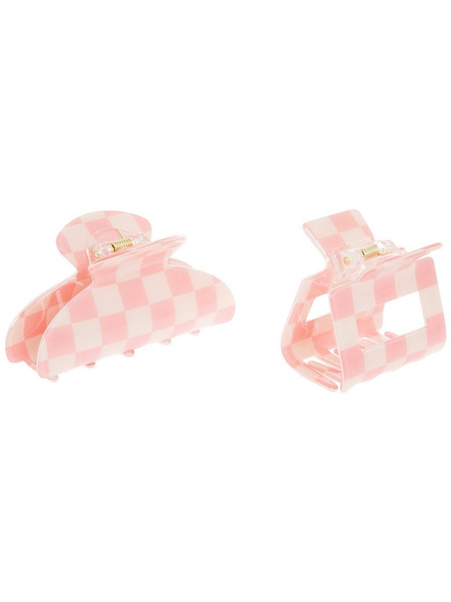Pink & Ivory Checkered Claw Clips | Hobby Lobby | 2653673 display picture 1