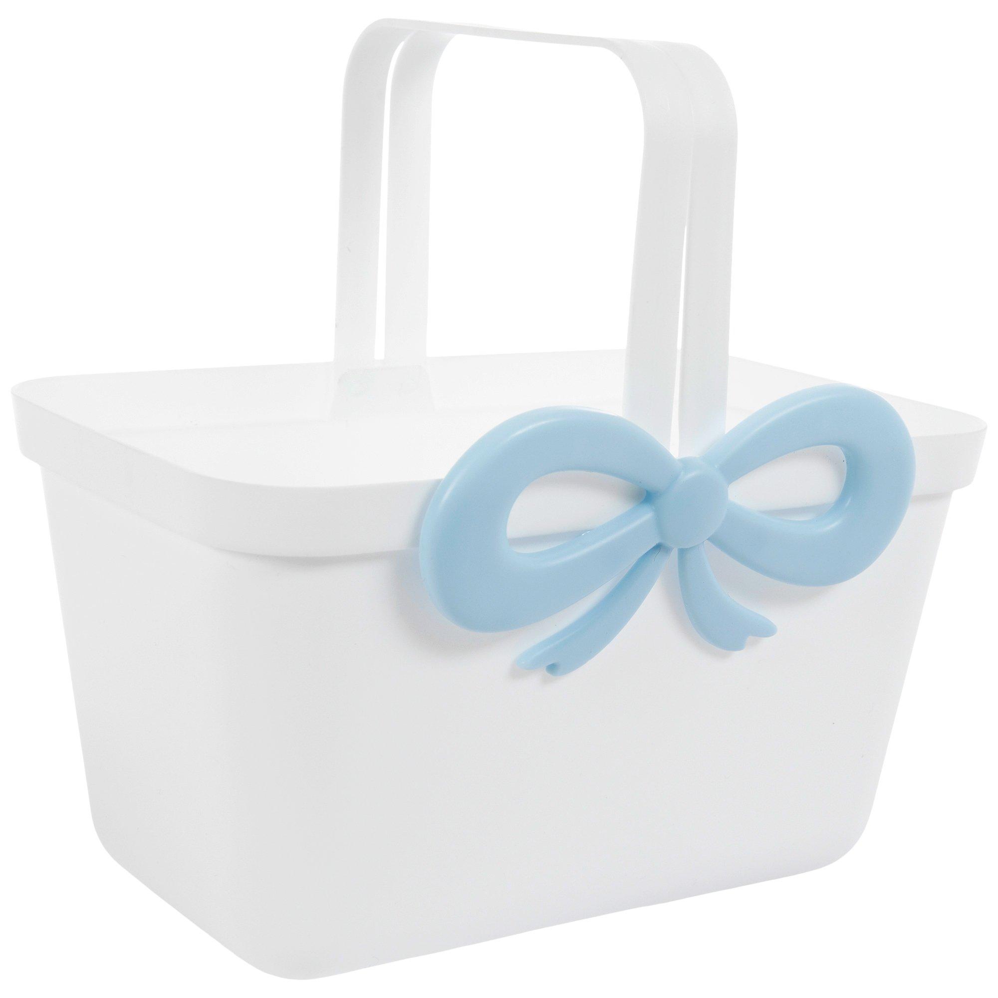 White Basket With Blue Bow | Hobby Lobby | 2656791