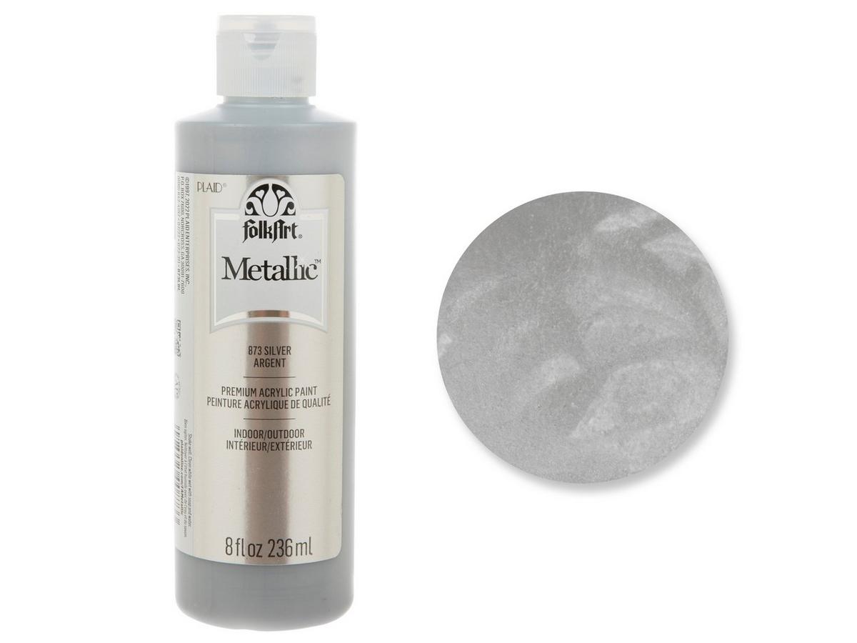 FolkArt Sugar Metallico Acrilico 59 Ml – Stellar Silver, Vernice Riflettente Per Decorazioni - 2