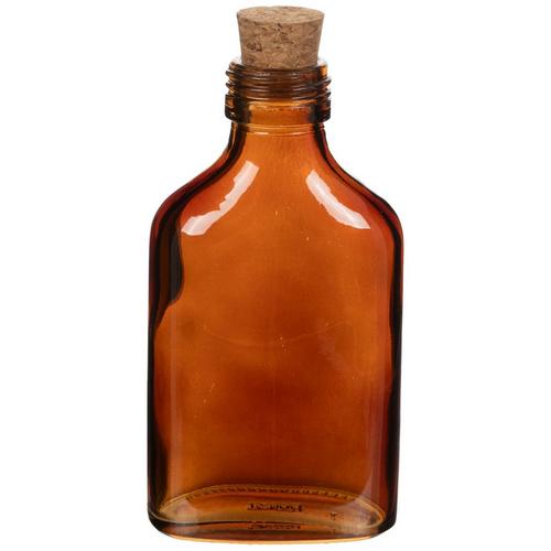 Amber Flat Glass Bottle