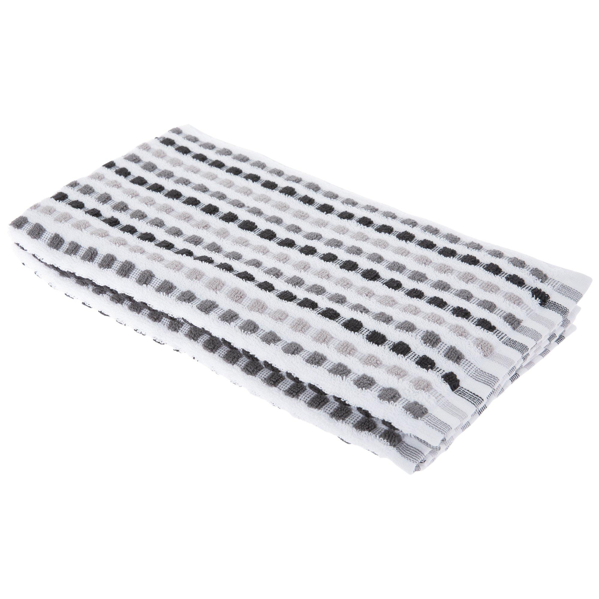 Gray & Black Squares Textured Hand Towels | Hobby Lobby | 2659530
