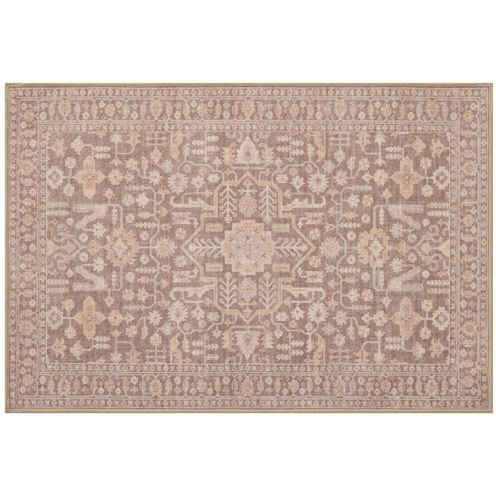 Clarice Brown & Orange Washable Rug | Hobby Lobby | 2659894