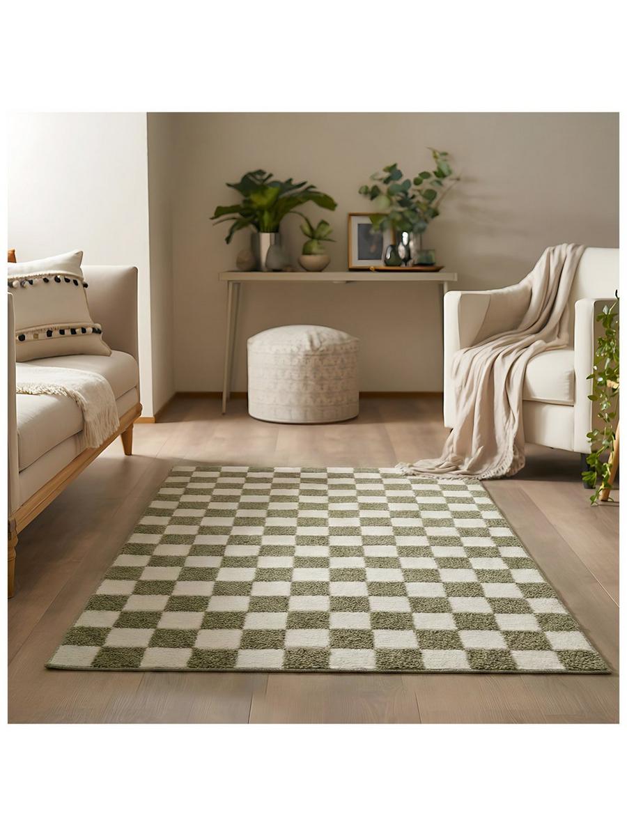 Olive & White Checkerboard Rug | Hobby Lobby | 2660124