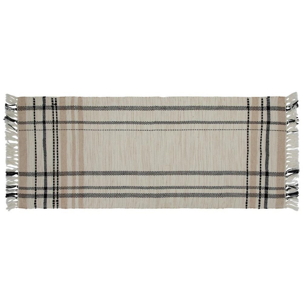 Beige & Black Oversized Fringe Rug | Hobby Lobby | 2661452