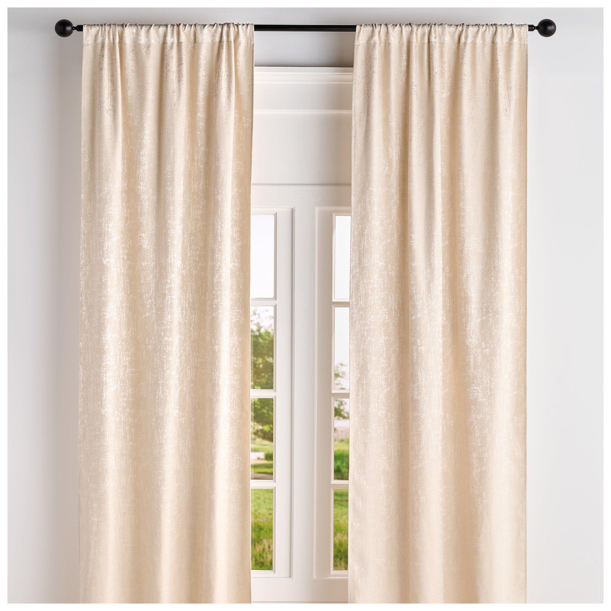 Dark Cream Shimmer Light Filtering Window Curtain | Hobby Lobby | 2661650
