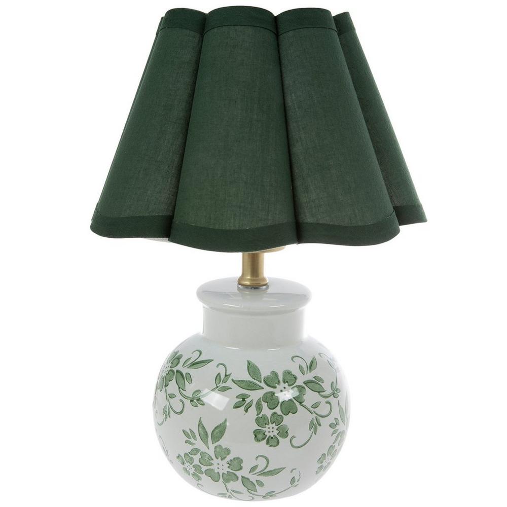 Green Floral Ceramic Table Lamp