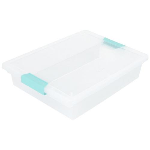Clear & Aqua Latching Storage Container-Small