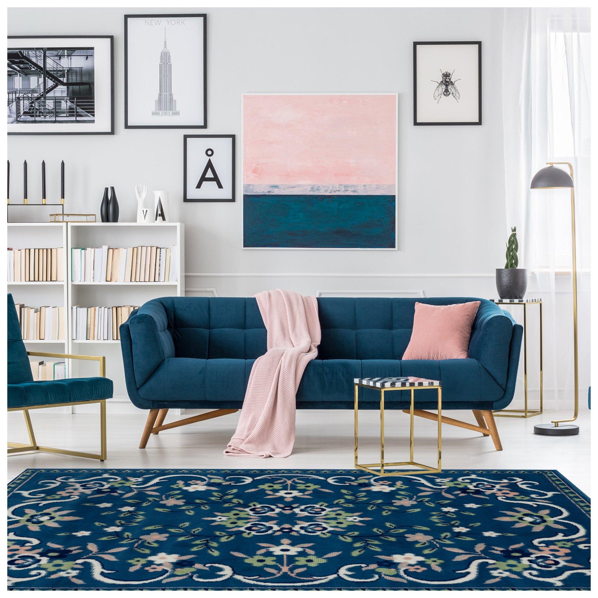 Navy Floral Area Rug | Hobby Lobby | 2666337