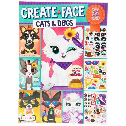 Create A Face Cats & Dogs Sticker Book