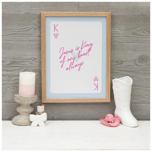 Jesus Is King Playing Card Wood Wall Decor