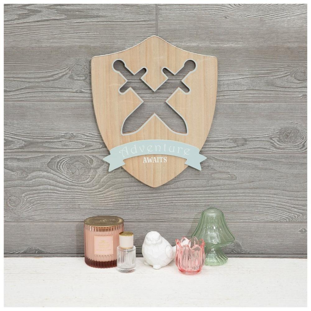 Adventure Awaits Shield Wood Wall Decor | Hobby Lobby | 2675486